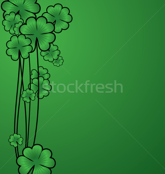 Foto stock: Vector · verde · trébol · frontera · día · de · san · patricio · papel