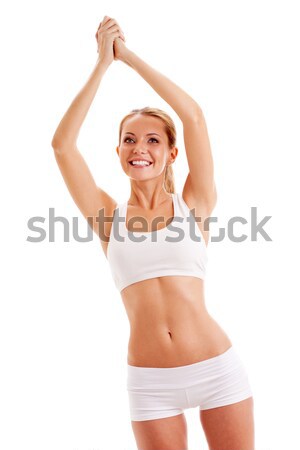 slender woman wearing white underwear Stock photo © chesterf