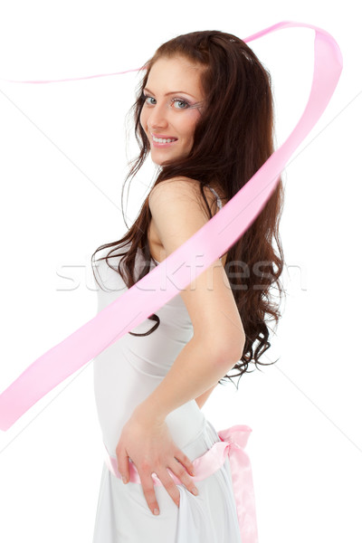 woman standing with ribbon Stock photo © chesterf