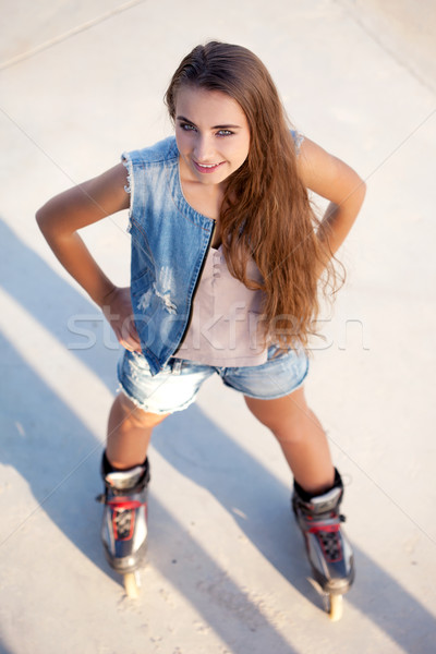 girl on roller skates Stock photo © chesterf
