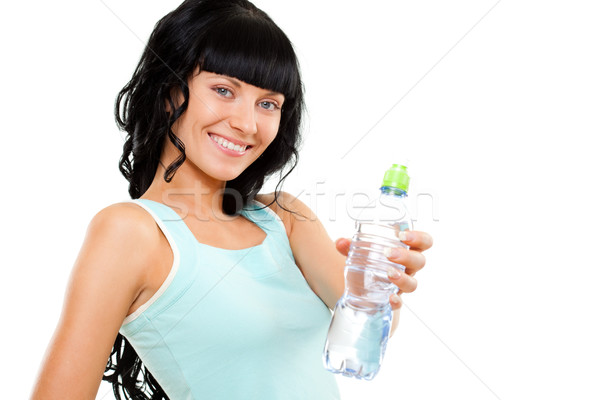 woman holding bottle Stock photo © chesterf