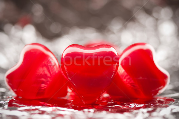 red hearts on the foil Stock photo © chesterf