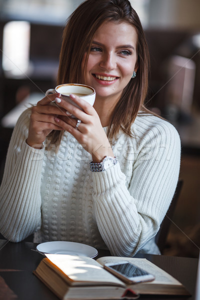 ストックフォト: カップ · コーヒー · 幸せ · 見える