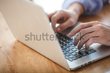 üzletember dolgozik otthoni iroda férfi ül fa asztal Stock fotó © chesterf