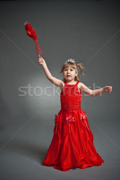 Peu princesse robe rouge Kid jeunes Homme [[stock_photo]] © chesterf