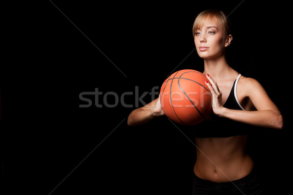 Сток-фото: женщину · Постоянный · баскетбол · черный · моде · модель