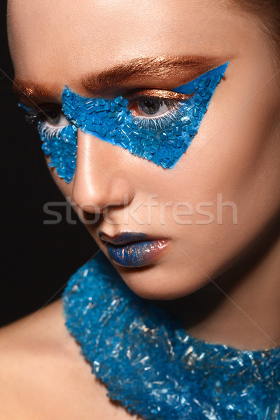 fashion model with creative makeup Stock photo © chesterf