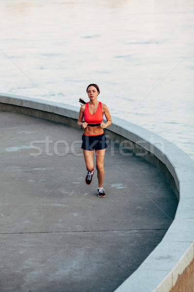 Nő gránit sportos lány nők fal Stock fotó © chesterf