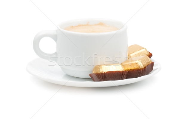 Stock photo: front view isolated coffee cup