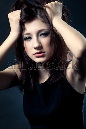 Stockfoto: Mooie · vrouw · bokser · portret · zwachtel · handen