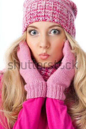 woman wearing knitwear Stock photo © chesterf