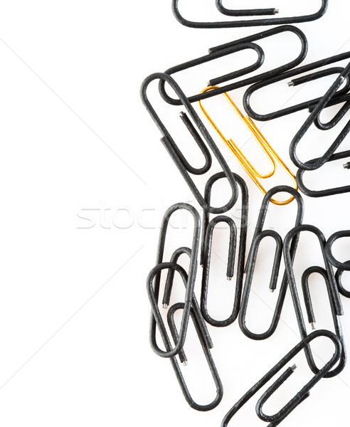 Stock photo: gold and black clips
