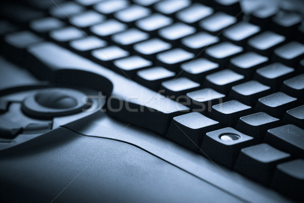 Niebieski klawiatury Fotografia technologii działalności Zdjęcia stock © chesterf