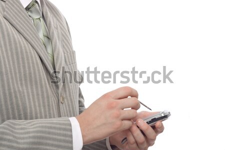 businessman working with pda Stock photo © chesterf