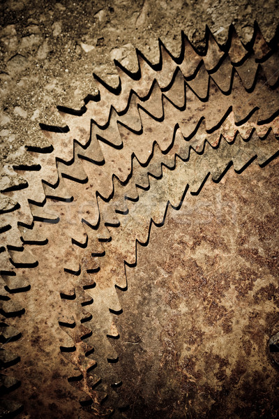 Paslı testere sepya soyut Metal antika Stok fotoğraf © chesterf