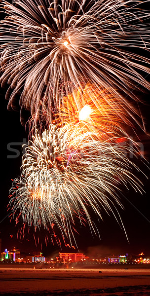 Grande soplar fuegos artificiales cielo de la noche cielo fiesta Foto stock © chesterf