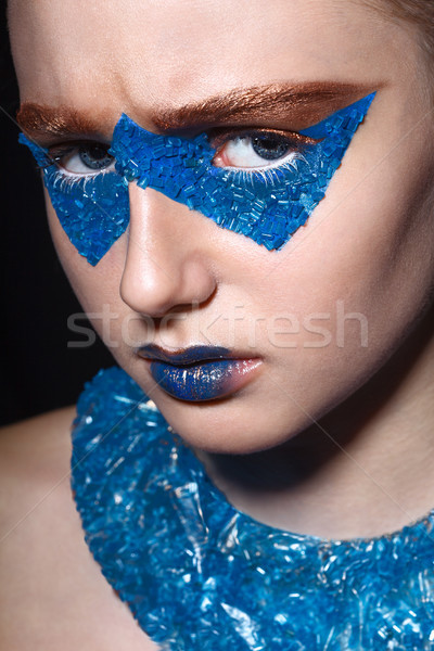 fashion model with creative makeup Stock photo © chesterf