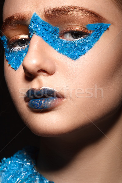 fashion model with creative makeup Stock photo © chesterf