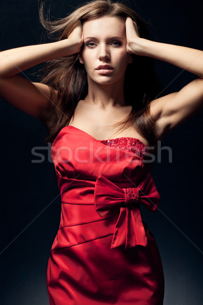 woman wearing red dress Stock photo © chesterf