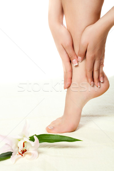 woman feet standing on towel Stock photo © chesterf