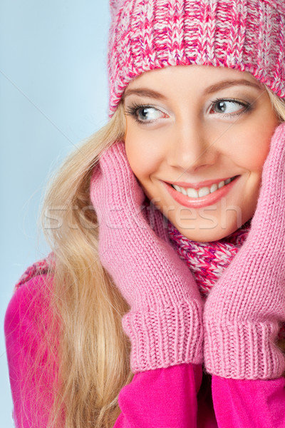 smiling woman over white Stock photo © chesterf