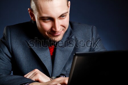 businessman portrait with phone Stock photo © chesterf