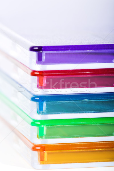 stack of color disc boxes Stock photo © chesterf
