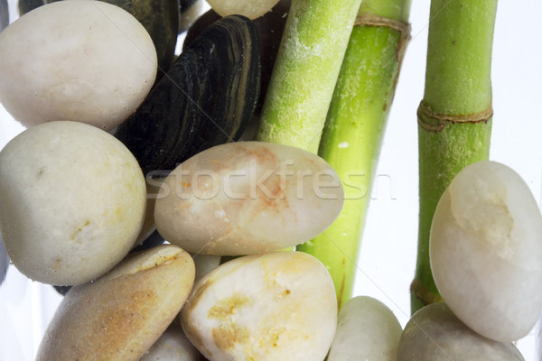 Bambusz terv háttér kő kínai minta Stock fotó © cheyennezj