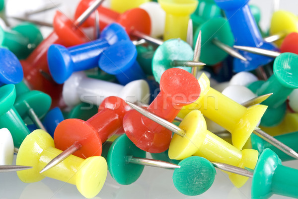 Stock photo: Paper-clip and drawing-pin 