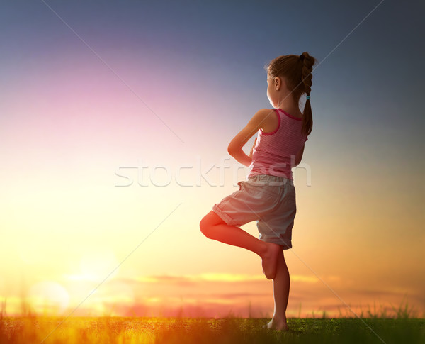 Girl is practicing yoga Stock photo © choreograph