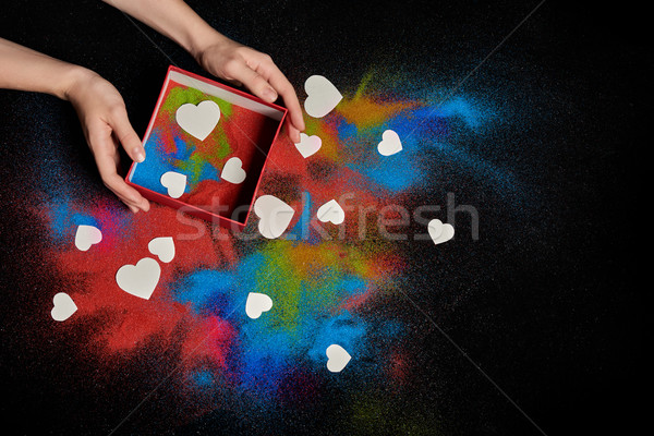 colored sand on a dark background Stock photo © choreograph