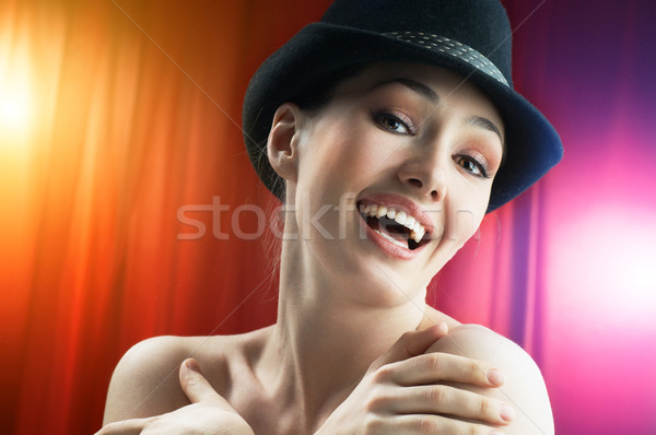 Stock photo: woman and coulisses