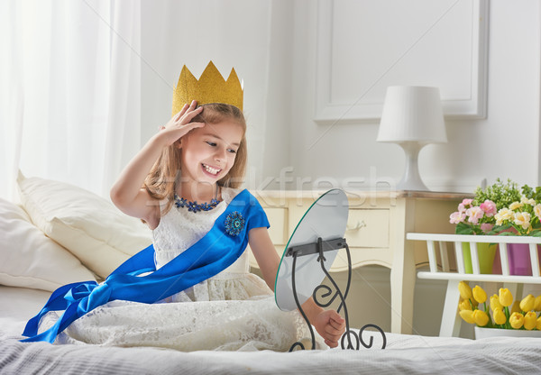 Stock fotó: Királynő · arany · korona · aranyos · kislány · hercegnő