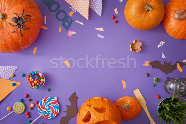Pumpkins on the desk Stock photo © choreograph