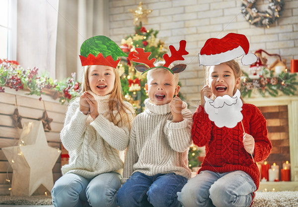 children at Christmas Stock photo © choreograph