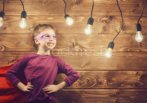 Foto stock: Menina · pequeno · criança · parede