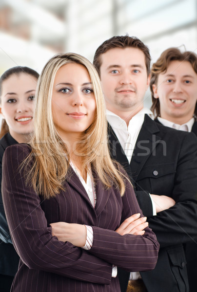 Stock fotó: üzletemberek · csapat · sikeres · mosolyog · fiatal · iroda