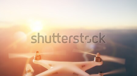 Stock photo: drone in the  sunset sky