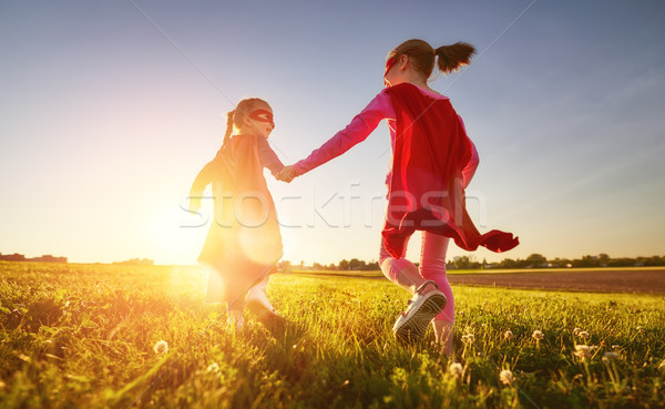 children are playing superhero Stock photo © choreograph