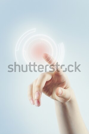 Innovatív technológiák sikeres személy készít kéz Stock fotó © choreograph