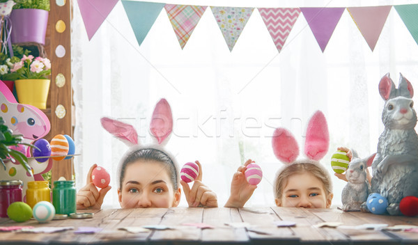 Stock photo: Family preparing for Easter