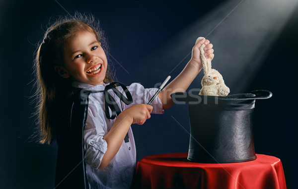 Stock foto: Zauberer · wenig · Lächeln · glücklich · Kind · Spaß