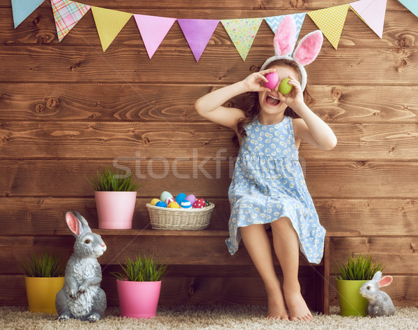 girl wearing bunny ears Stock photo © choreograph