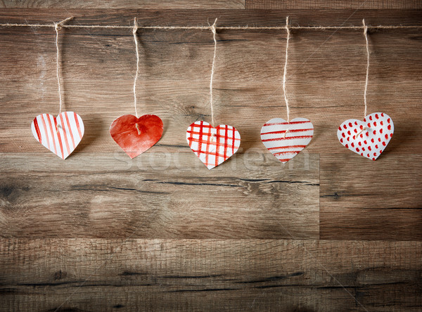 Corações papel amor valentine dia Foto stock © choreograph