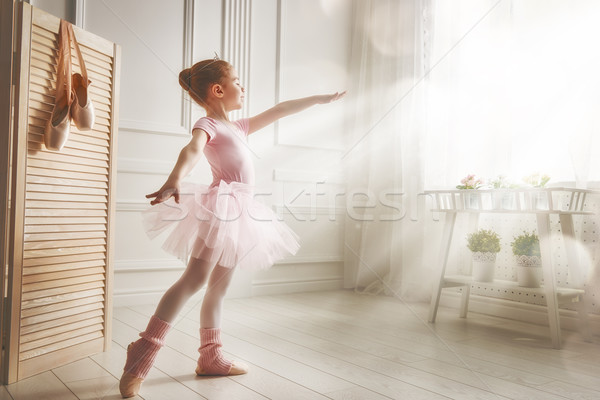 Stock photo: girl in a pink tutu