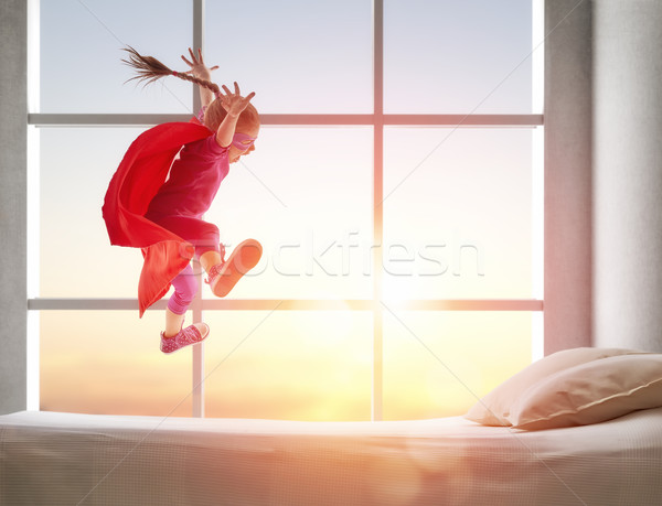 Mädchen Kind Kostüm springen Stock foto © choreograph