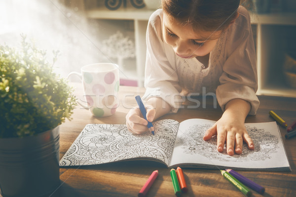 çocuk boya boyama kitabı yeni stres eğilim Stok fotoğraf © choreograph