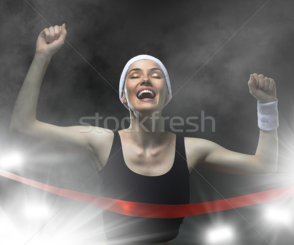 Zdjęcia stock: Zwycięstwo · sportowiec · kobiet · sportu · fitness · uruchomiony