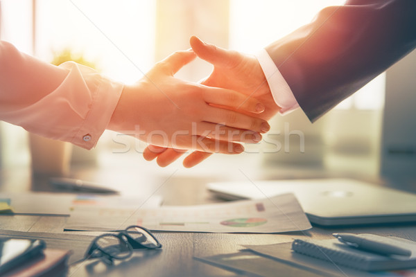 handshaking in office Stock photo © choreograph