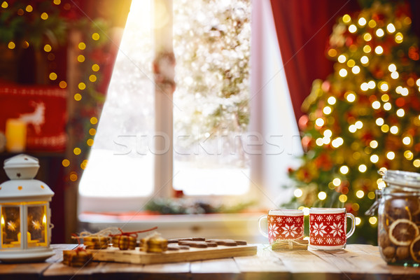 Temps famille thé fête joyeux Noël Photo stock © choreograph